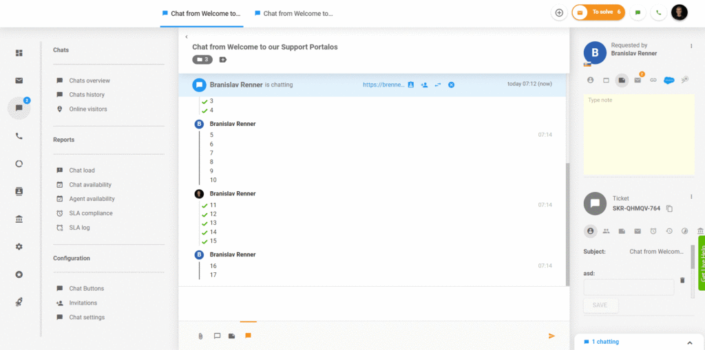 Văn bản bị thiếu trong trò chuyện trong LiveAgent