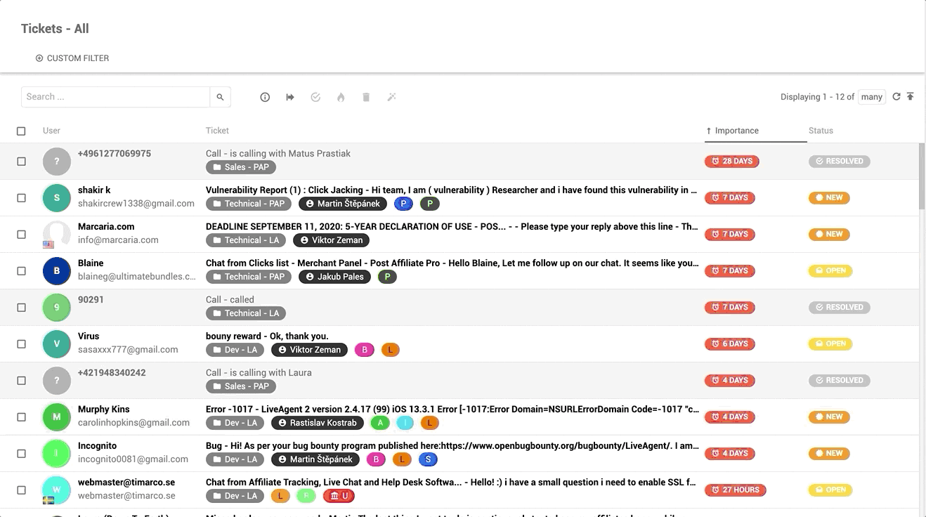 Ví dụ về hộp inbox phổ quát