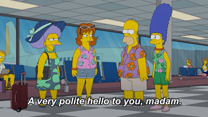 một lời chào rất lịch sự cho bạn bà