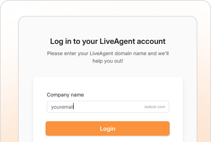 Đăng nhập vào LiveAgent