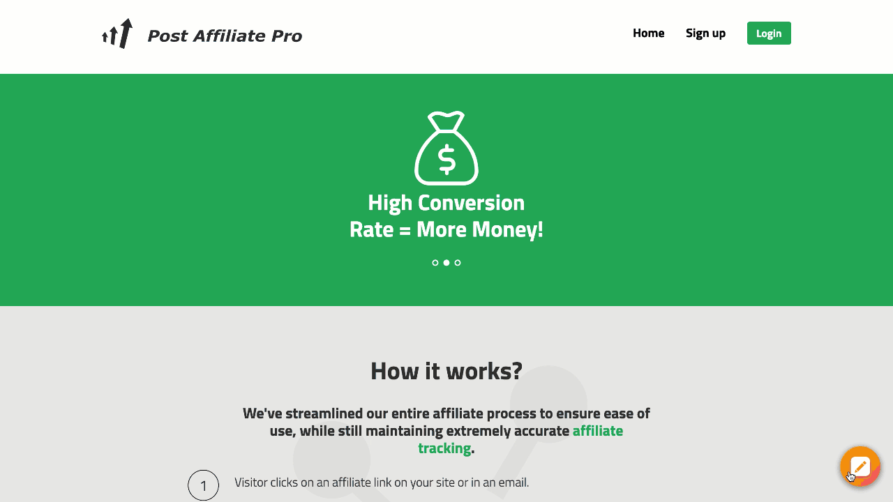 Trò chuyện trực tiếp và Post Affiliate Pro