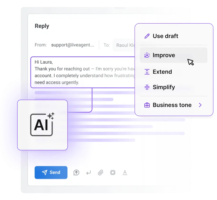 AI Answer Composer soạn thảo câu trả lời help desk
