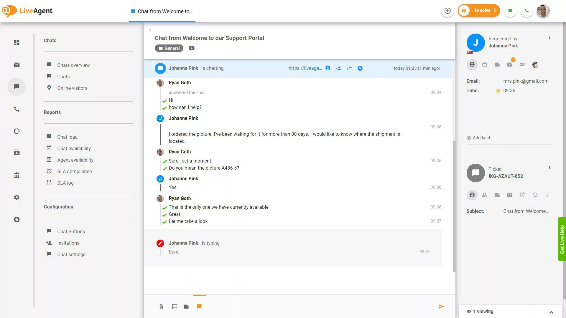 Giao diện trò chuyện trực tiếp thời gian thực