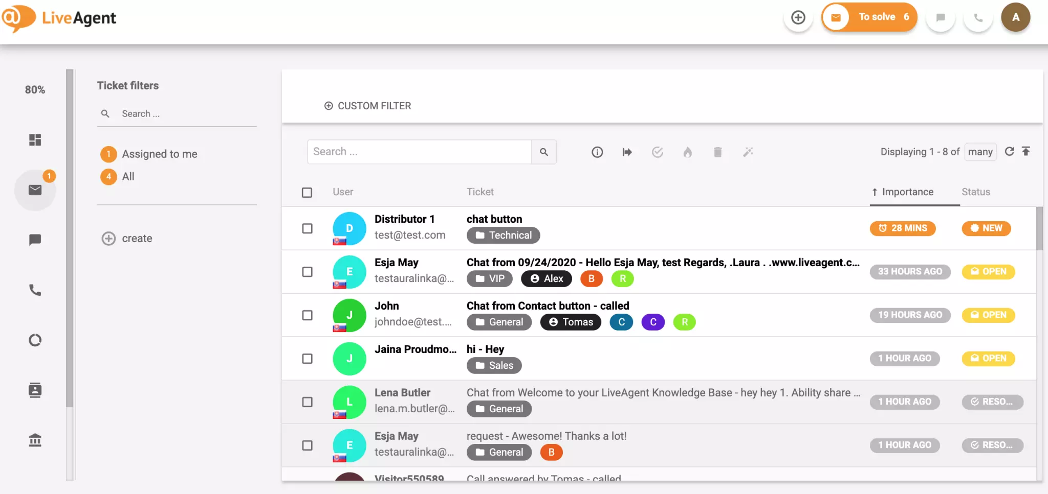 Hệ thống ticket trong LiveAgent