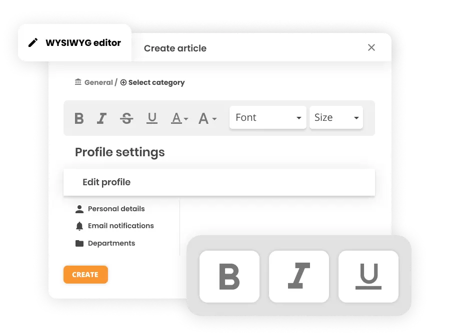 Trình chỉnh sửa WYSIWYG trong phần mềm Help desk - LiveAgent