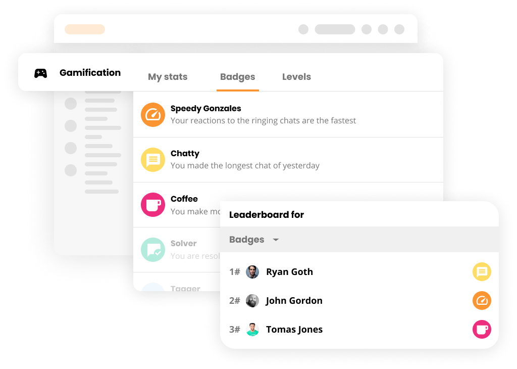 Ví dụ trực quan về tính năng Gamification trong LiveAgent