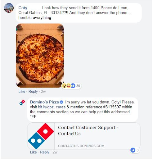 Dominos phản ứng trong bình luận Facebook