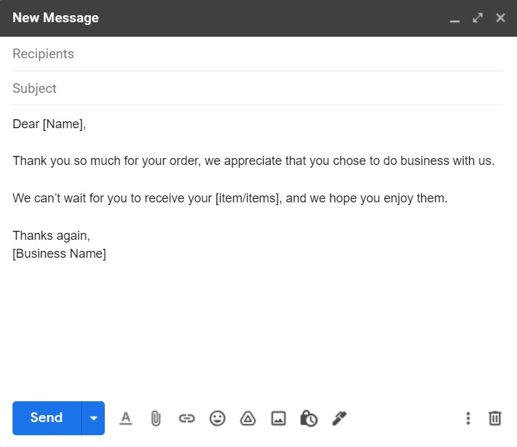 Mẫu email cảm ơn