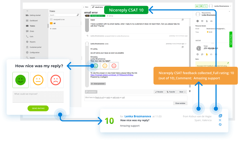 Triển khai khảo sát phản hồi khách hàng - LiveAgent