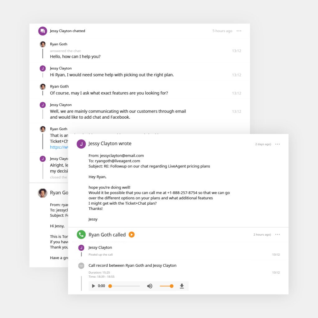 Ví dụ vé LiveAgent