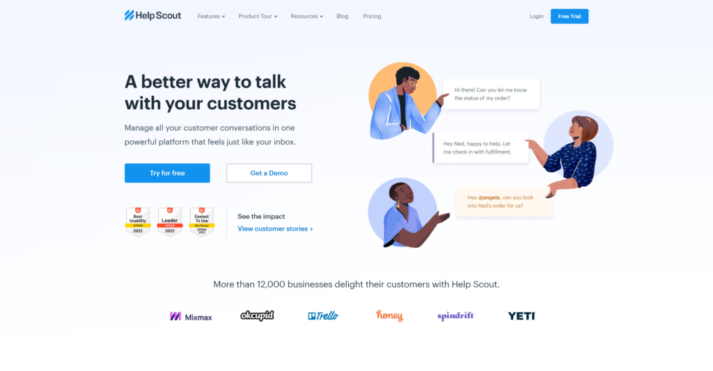 Trang chủ phần mềm Help Desk Help Scout