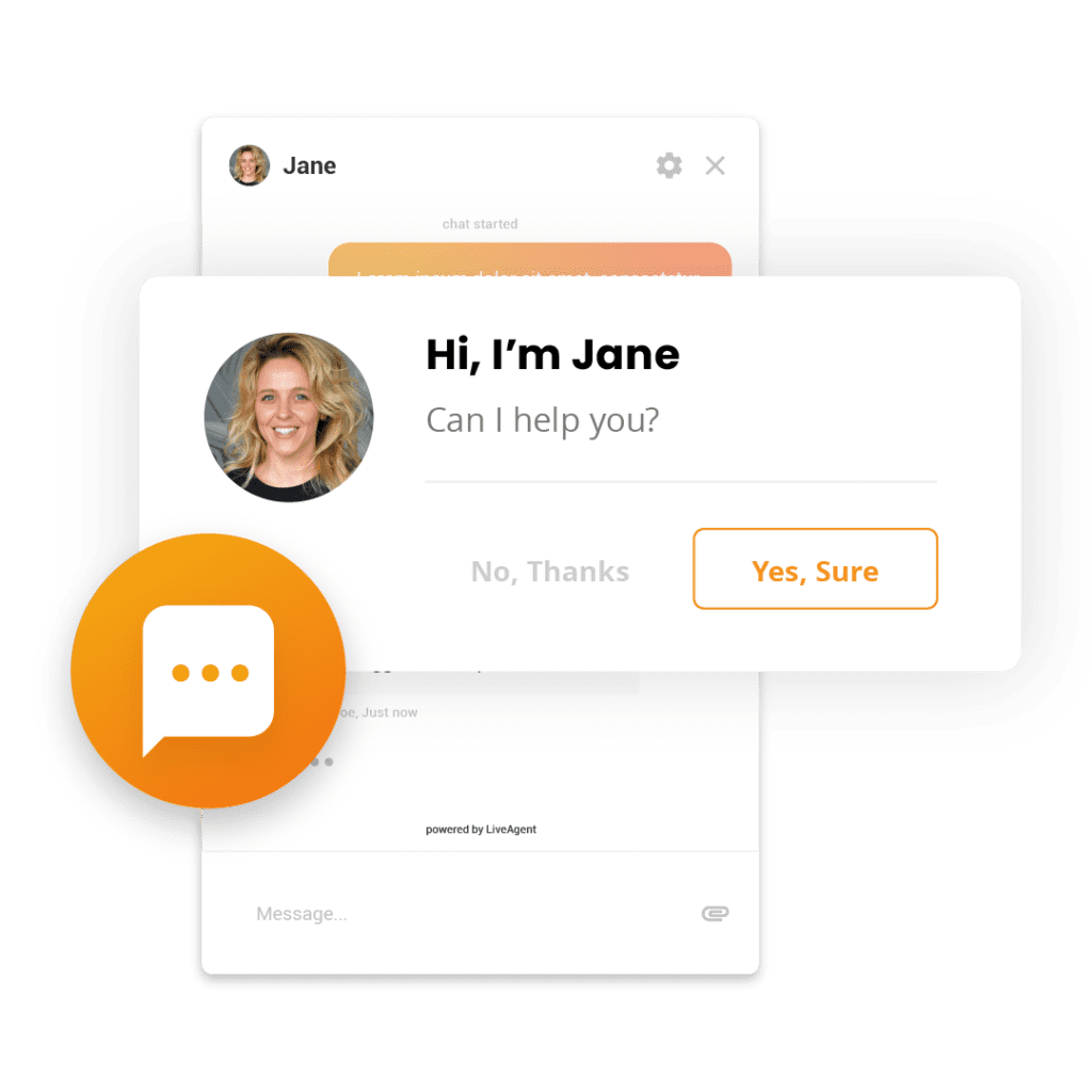 Ví dụ về lời mời chat chủ động