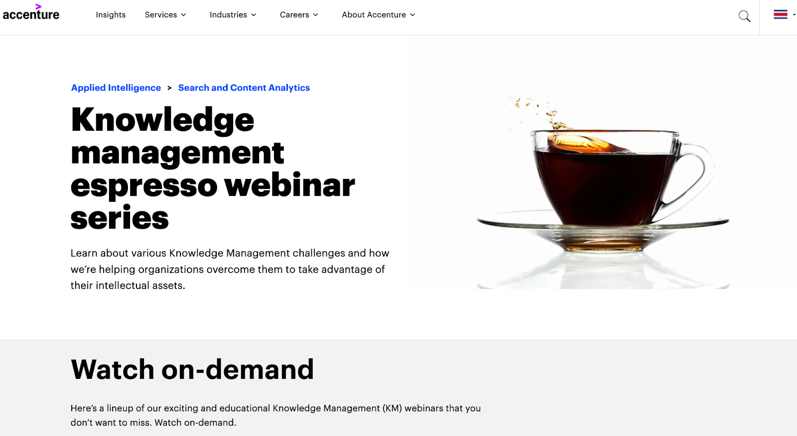 Ảnh chụp màn hình của các tài nguyên được chia sẻ thông qua quản lý kiến thức của Accenture