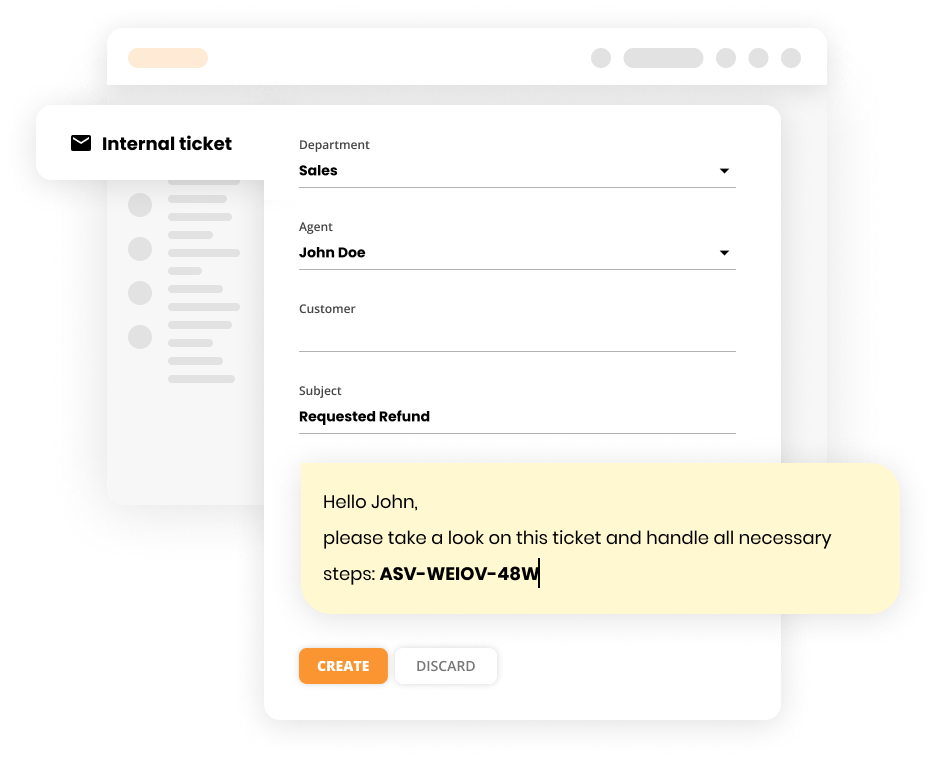 An example of LiveAgent's internal ticketing system