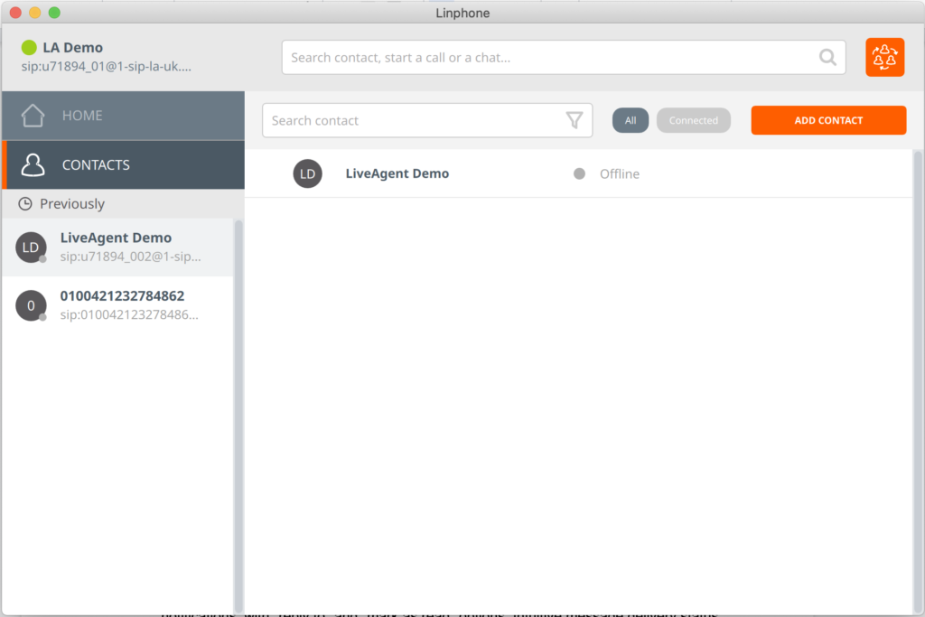 Giao diện softphone Linphone