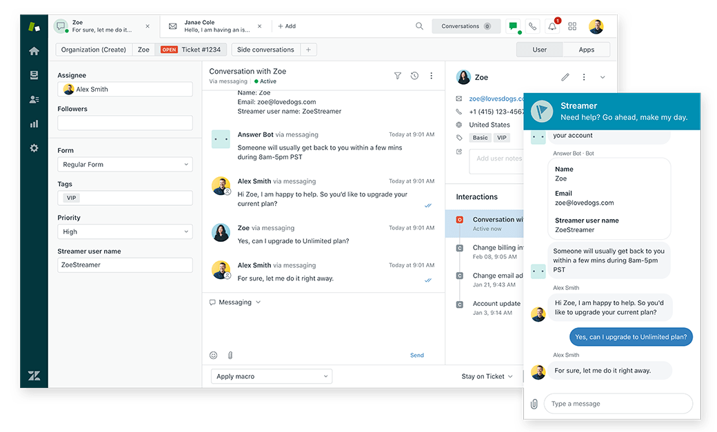 Hỗ trợ khách hàng Zendesk và cuộc trò chuyện