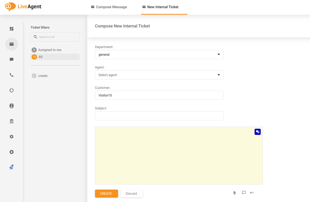 Hình ảnh cho thấy tên trường Agent cũ, được thay thế bằng Assign agent trong bản cập nhật LiveAgent mới