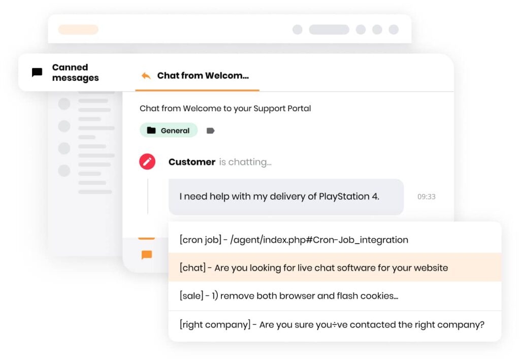 Tin nhắn được chuẩn bị sẵn của LiveAgent