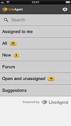Giao diện ứng dụng iOS của LiveAgent - Quản lý vé