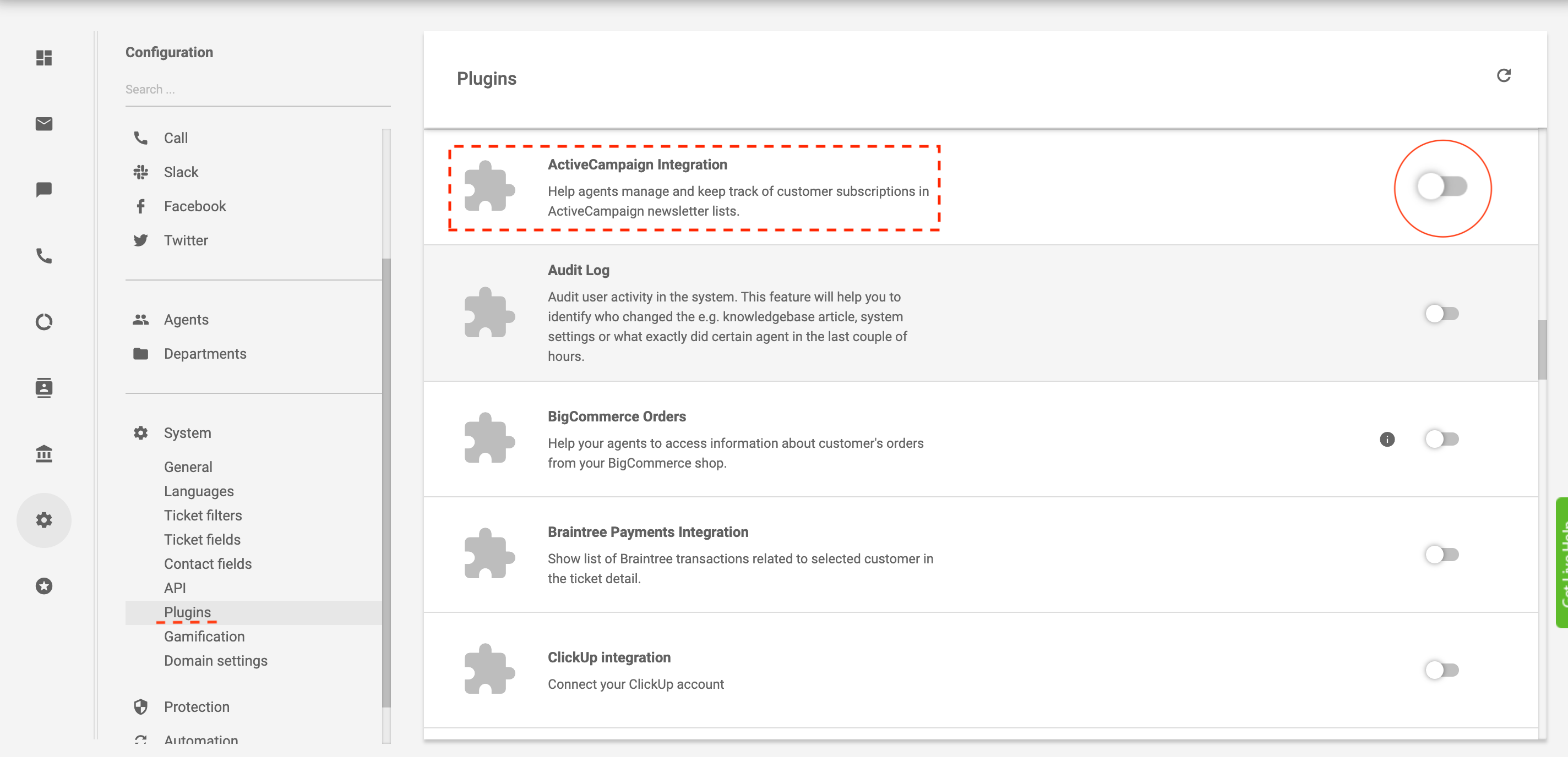 ví dụ về tích hợp tự động hóa email trong LiveAgent