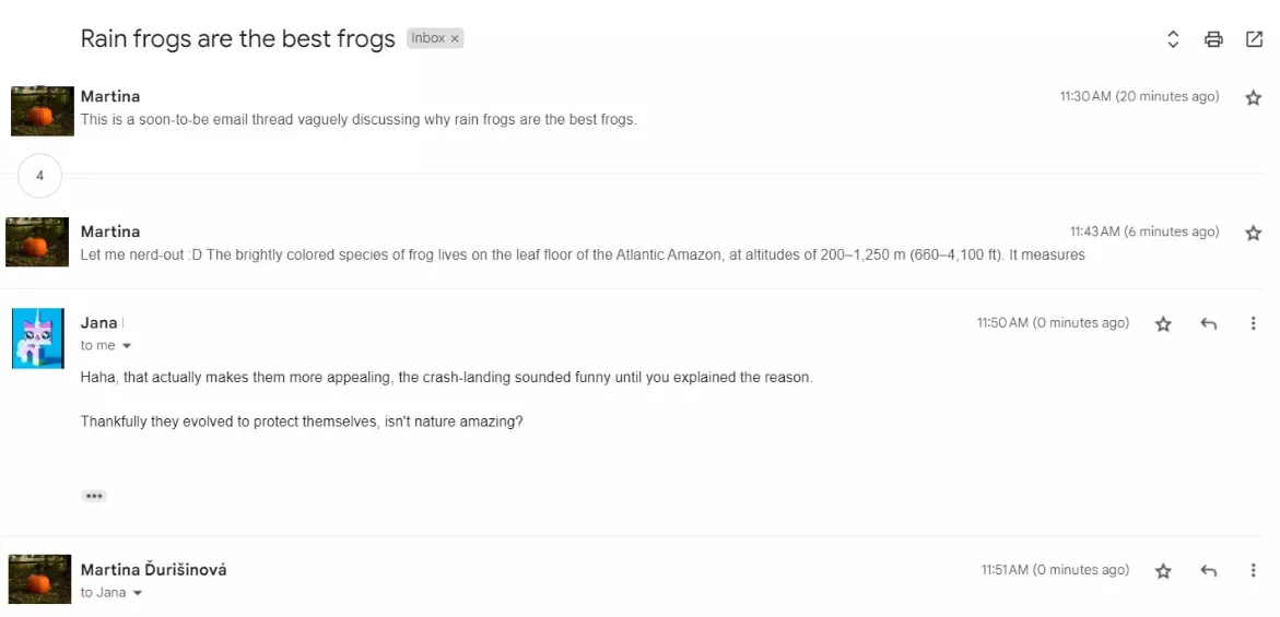 Một luồng email bao gồm nhiều tin nhắn thảo luận về cùng một chủ đề.