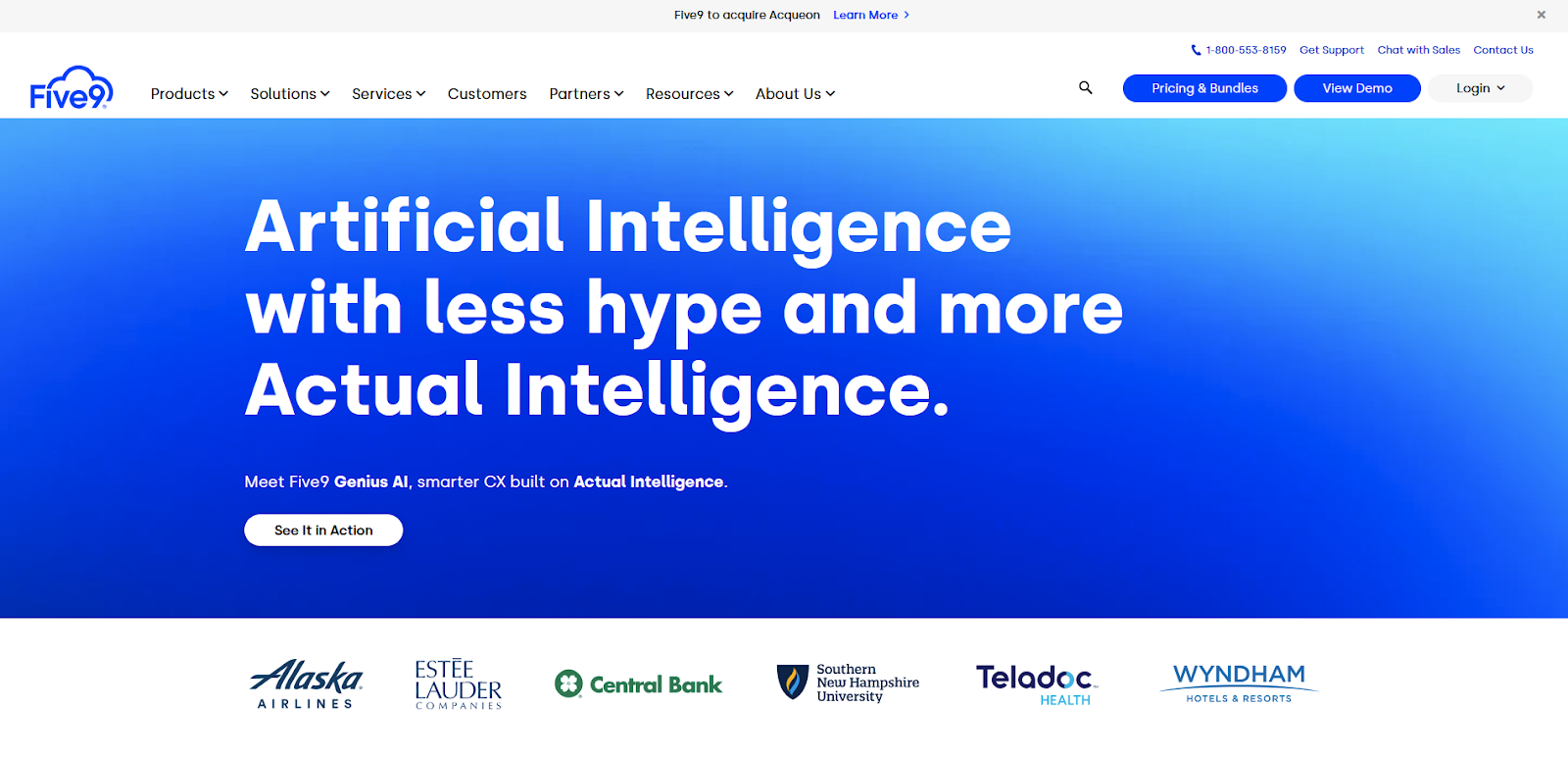 Trang chủ phần mềm trung tâm cuộc gọi Five9