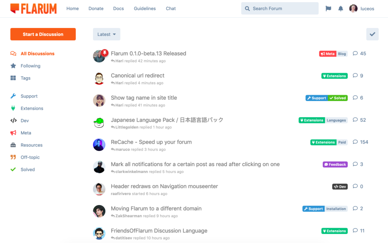 Thẻ diễn đàn Flarum