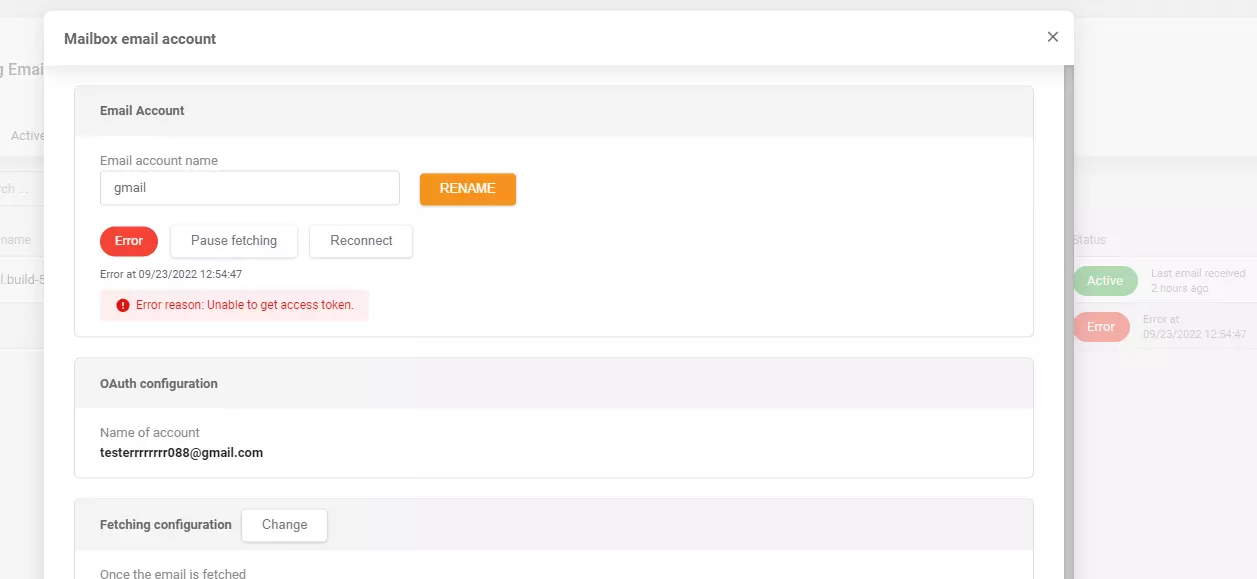LiveAgent - Đã loại bỏ lỗi khi thêm tài khoản Gmail nhận mail đến