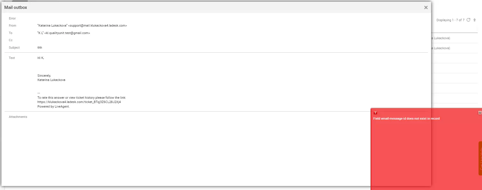 LiveAgent - Đã sửa lỗi email có file đính kèm gây ra lỗi