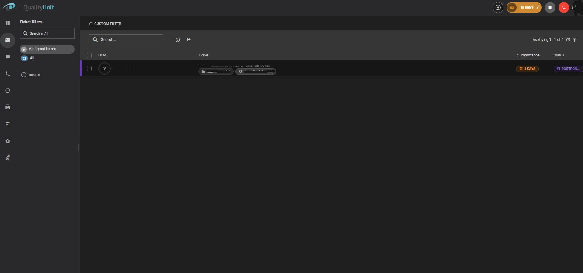 Giao diện chủ đề dark blue của LiveAgent