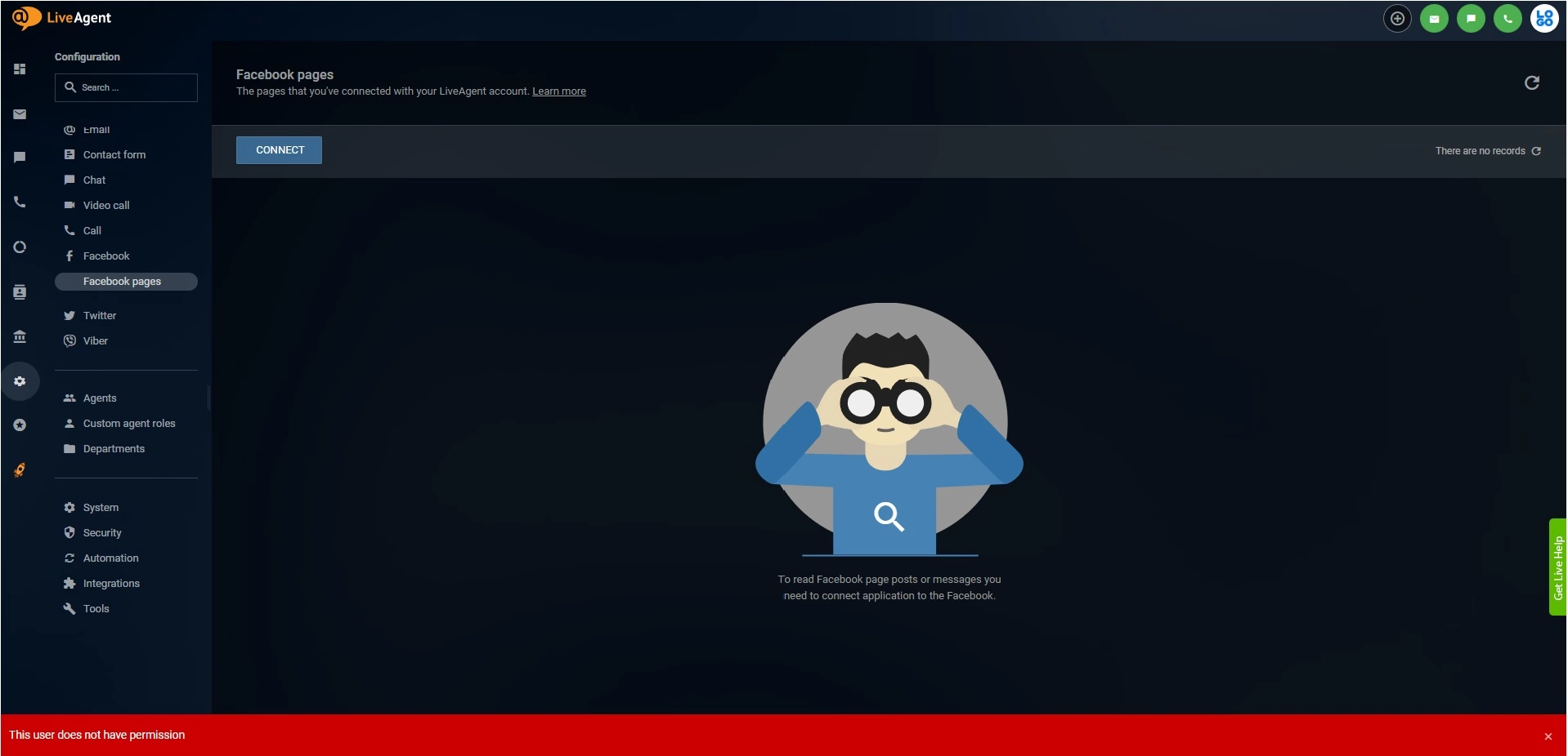 LiveAgent - Đã sửa lỗi tích hợp Facebook