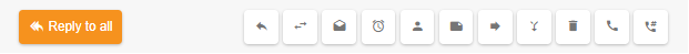 Nút Trả lời tất cả với các biểu tượng hành động email bổ sung để chuyển tiếp, xóa và các chức năng khác trên phần mềm LiveAgent