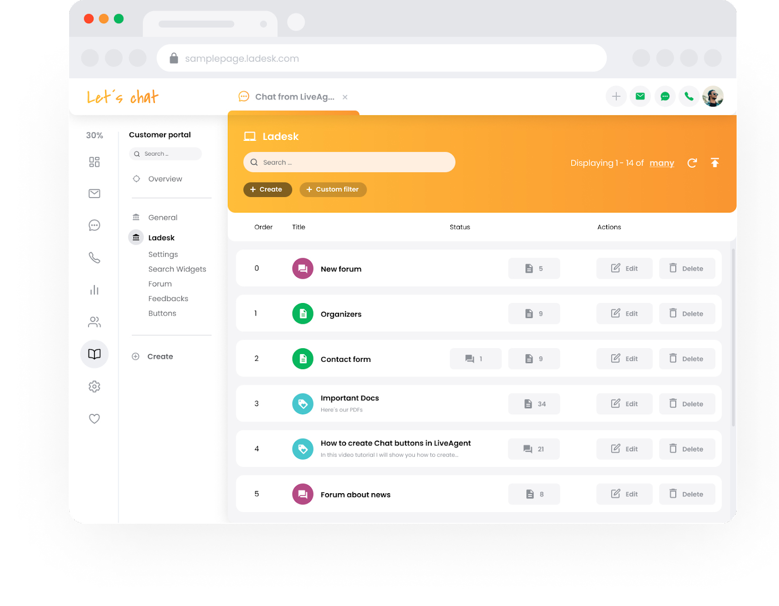 Tùy chỉnh giao diện cổng hỗ trợ cơ sở tri thức LiveAgent