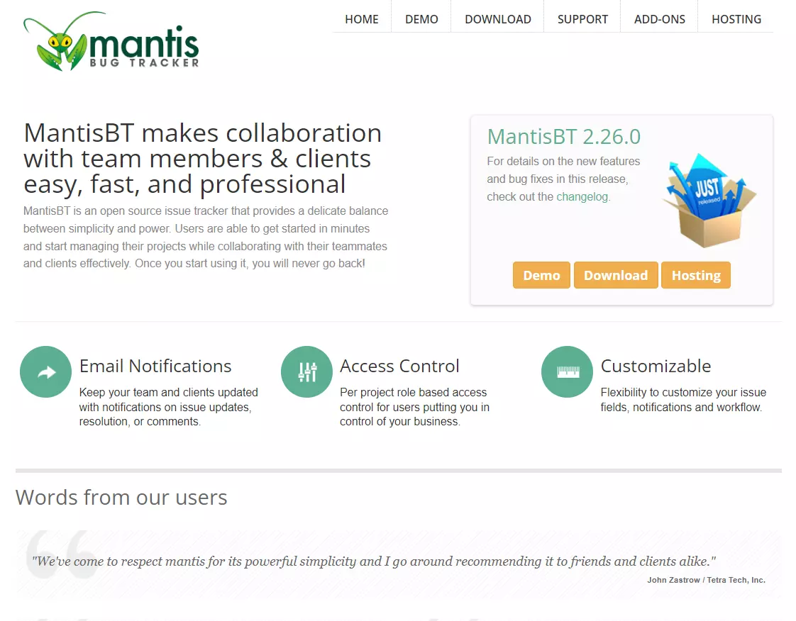 MantisBT, an open source bug-tracking system for team collaboration