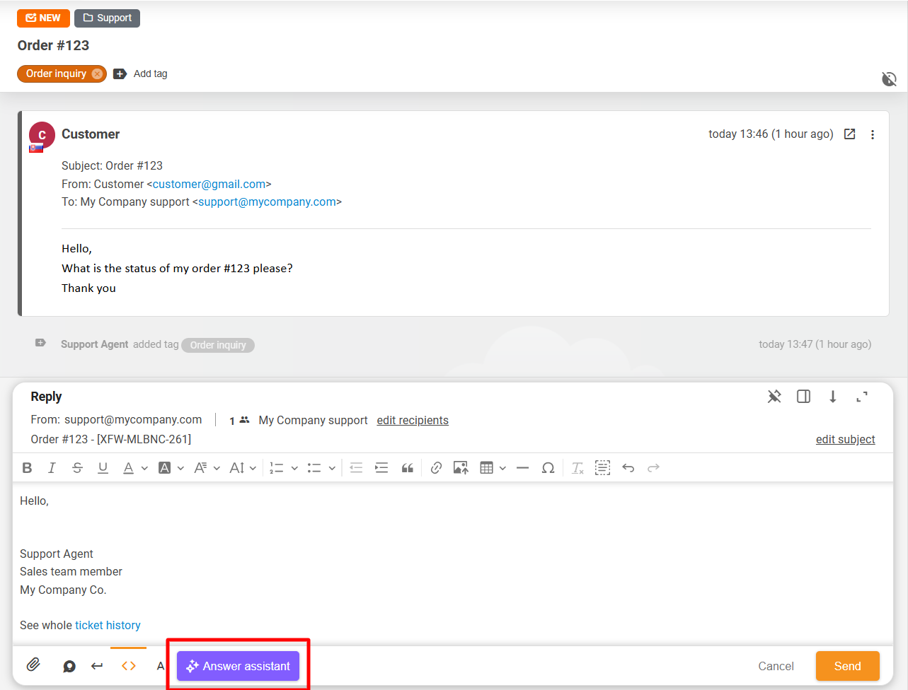 Giao diện mới của AI Answer Assistant
