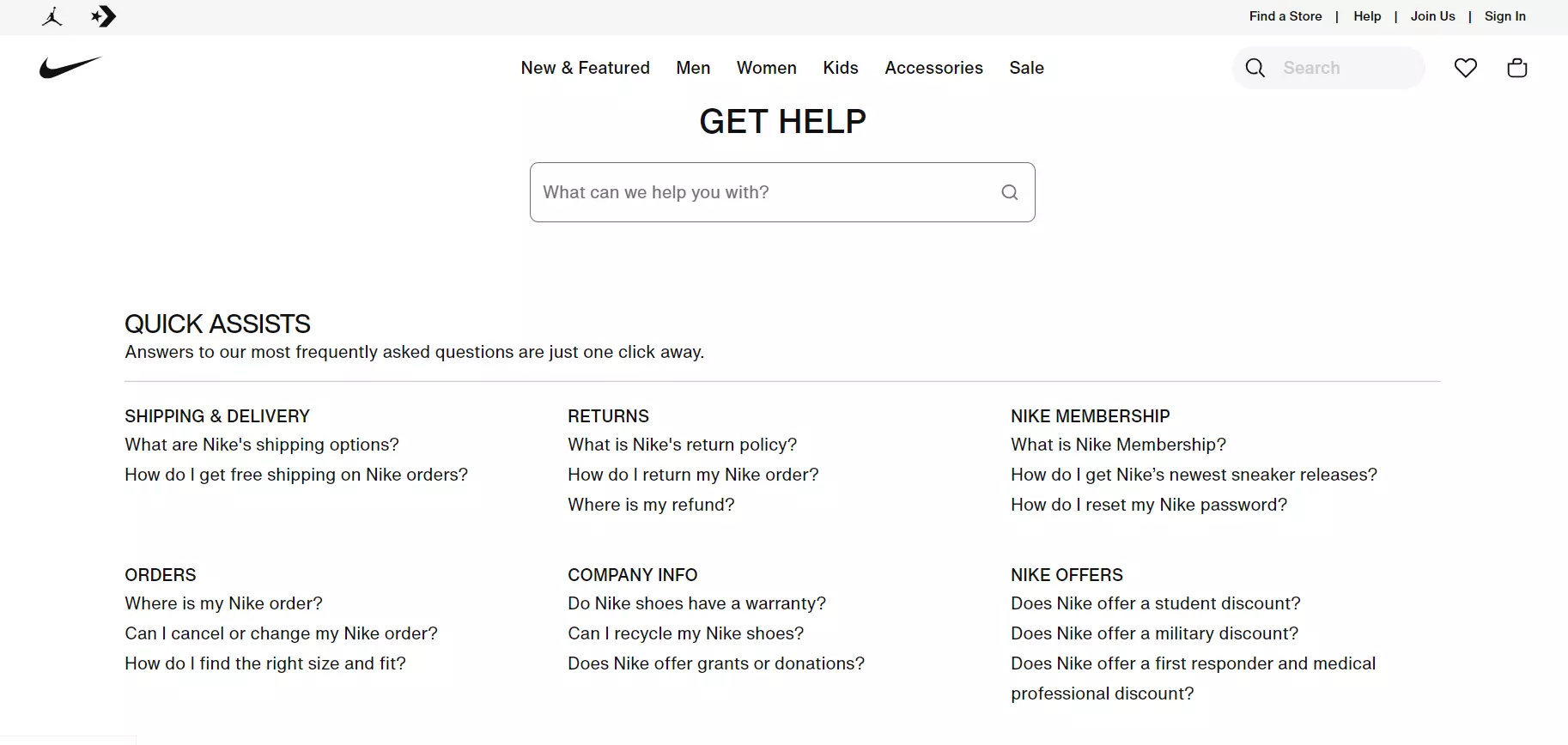 Nike's knowledge base