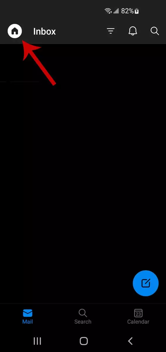 Threading email Outlook trên các thiết bị di động, bước 1