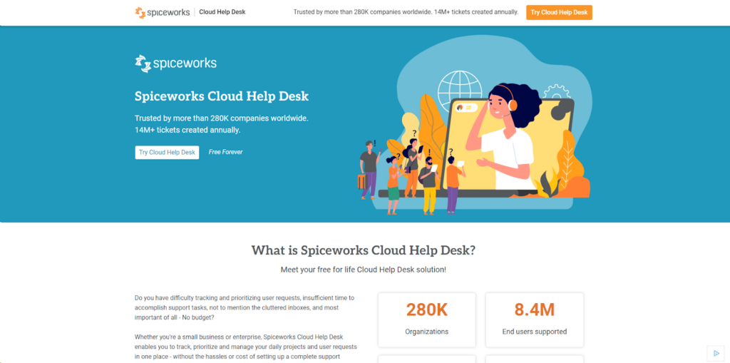 Trang chủ của Spiceworks - công cụ để hợp lý hóa các quy trình quản lý IT của bạn
