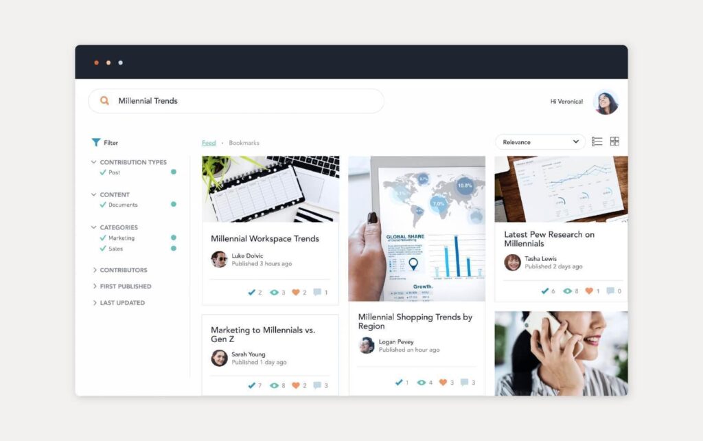 Ví dụ về giải pháp cơ sở kiến thức được cung cấp bởi Bloomfire