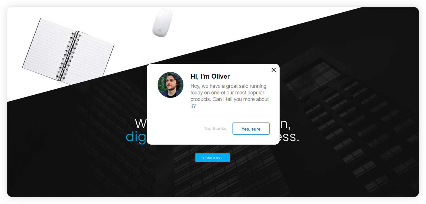 Ví dụ về lời mời trò chuyện chủ động doanh nghiệp
