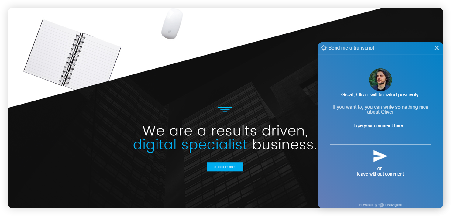 Ví dụ về khảo sát sau trò chuyện doanh nghiệp