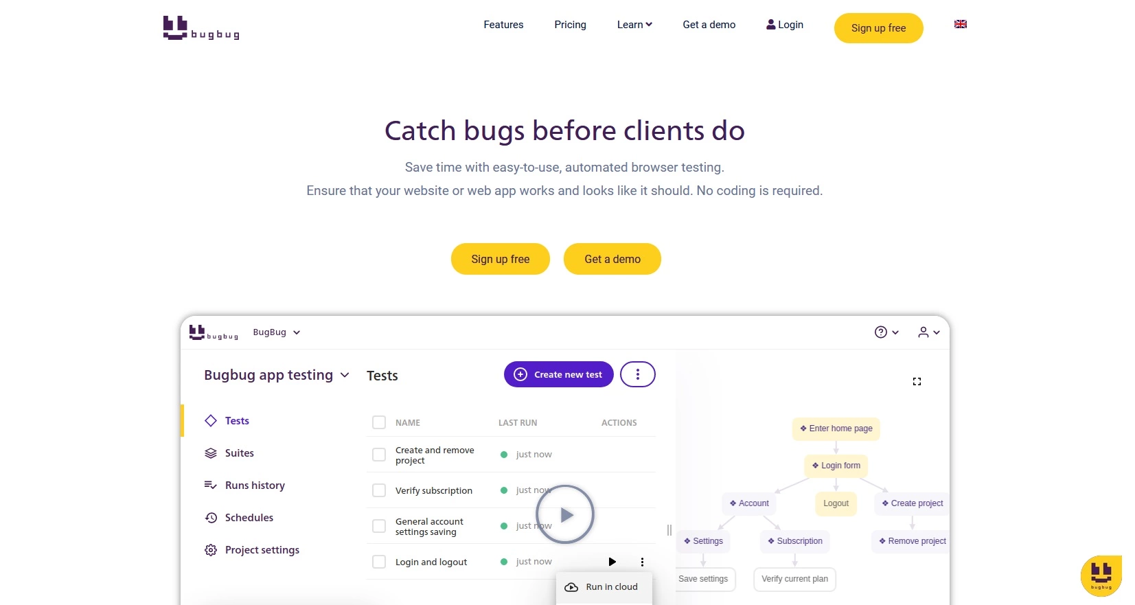 Trang web công cụ BugBug