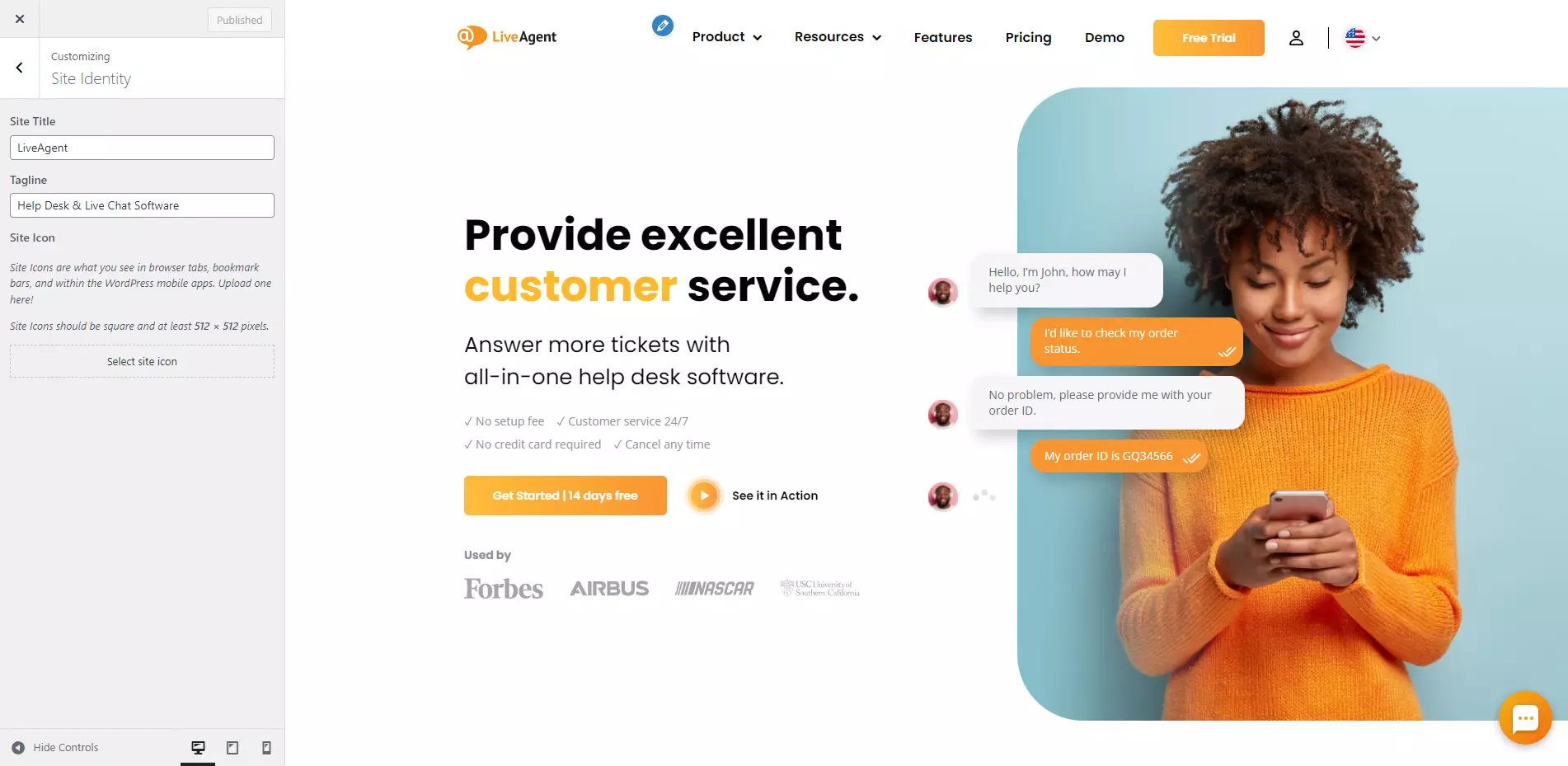 Cài đặt favicon của LiveAgent