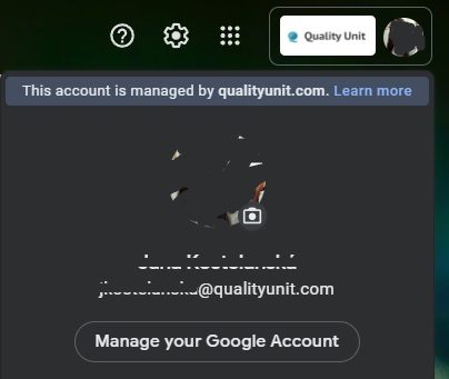 Ví dụ email công ty Quality Unit