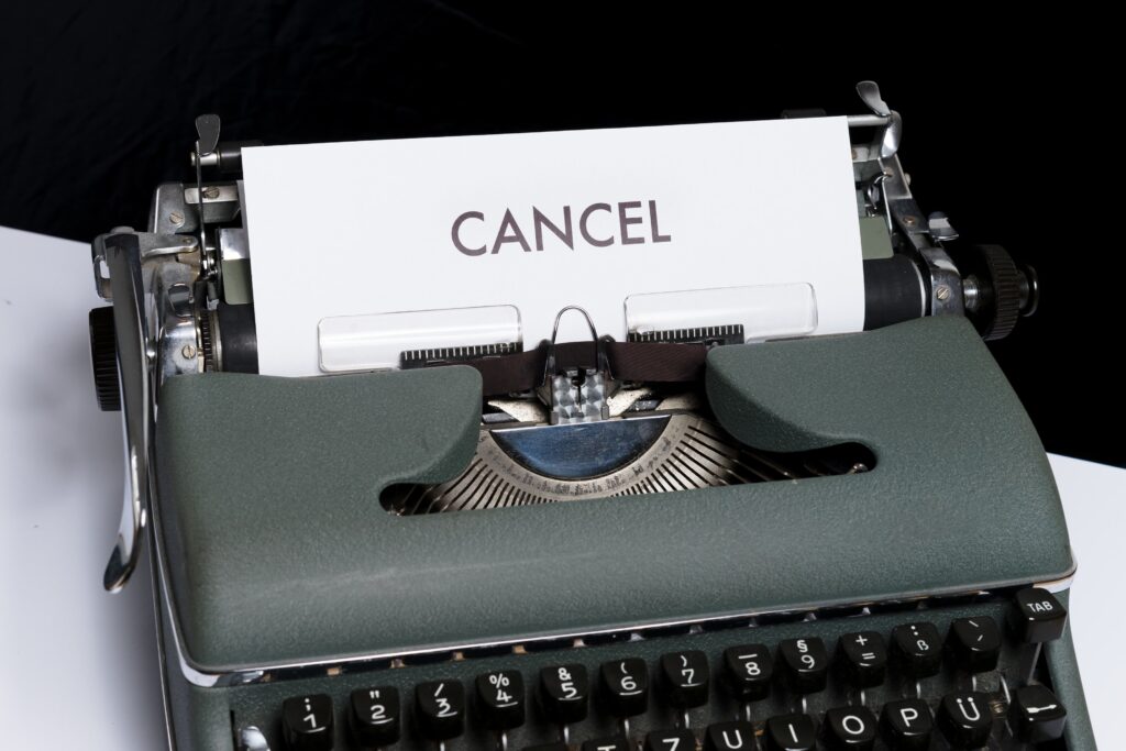 Cancel on typewriter