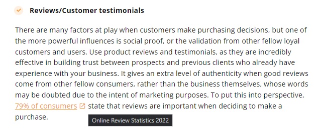 Ví dụ về xây dựng liên kết trong bài viết của LiveAgent