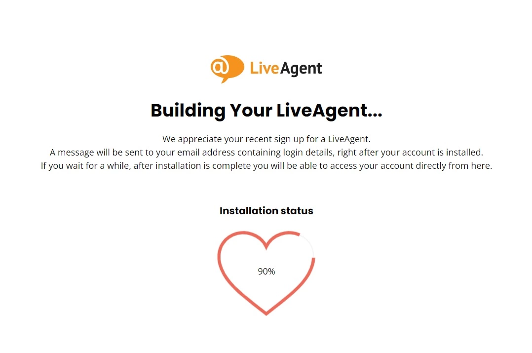 Trạng thái cài đặt LiveAgent