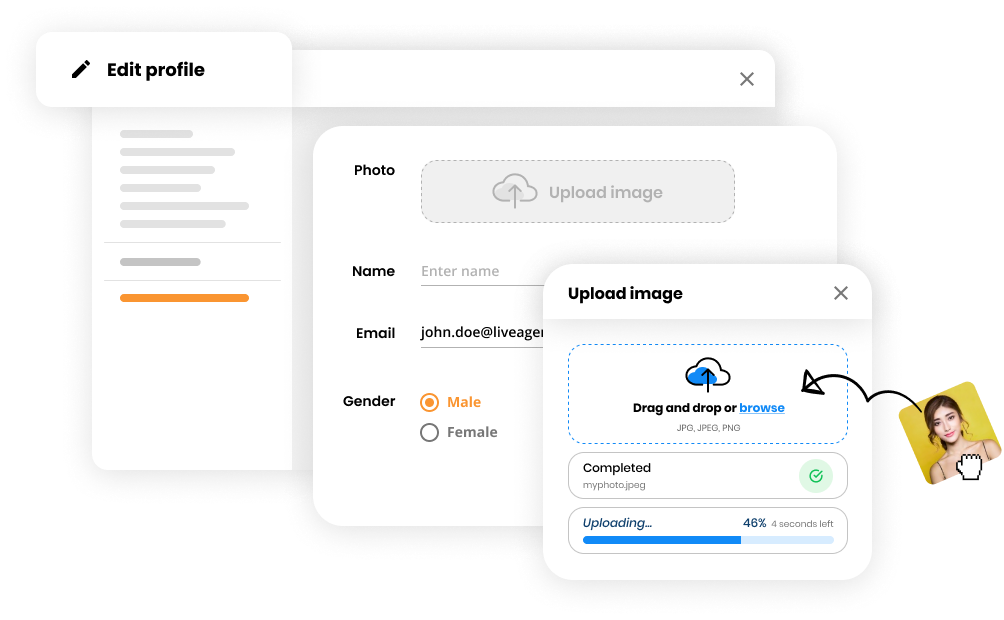 Chỉnh sửa hình ảnh hồ sơ tác nhân hỗ trợ hoặc khách hàng trong phần mềm Help desk - LiveAgent