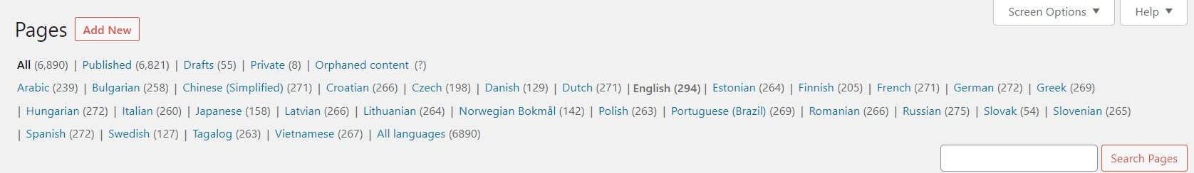 Ví dụ ngôn ngữ WP