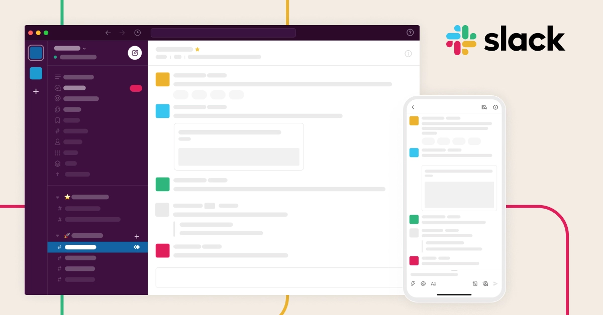 Mockup các tính năng Slack